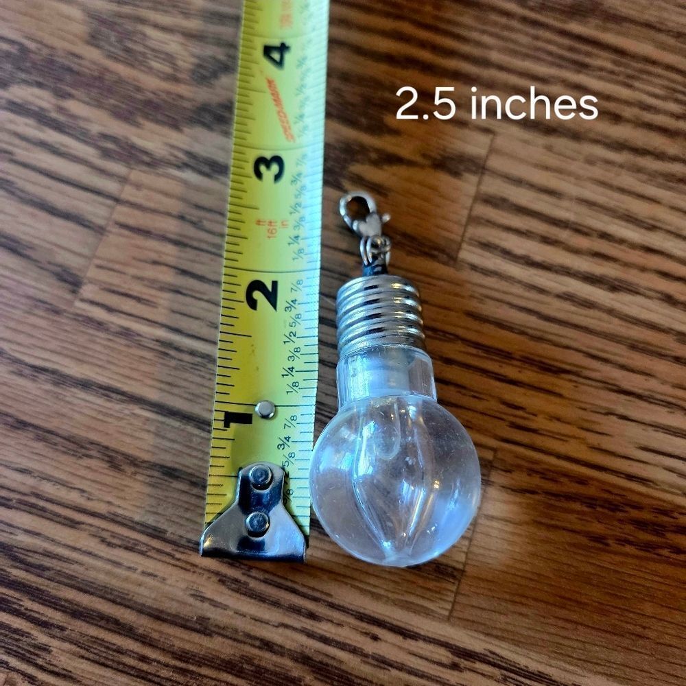 BRIGHTON Vintage Large Lightbulb Silver And Glass Pendant Or Charm WHIMSYGOTH! - Picture 2 of 2